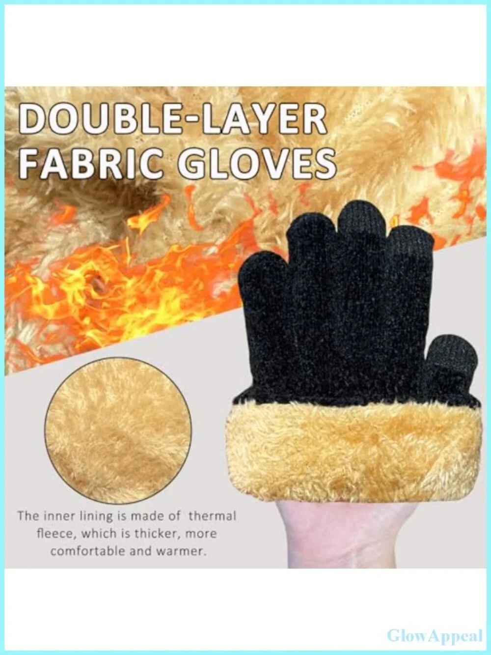 Women's Winter Gloves Chenille Touch Screen Thermal Fleece Knit Warm Elastic